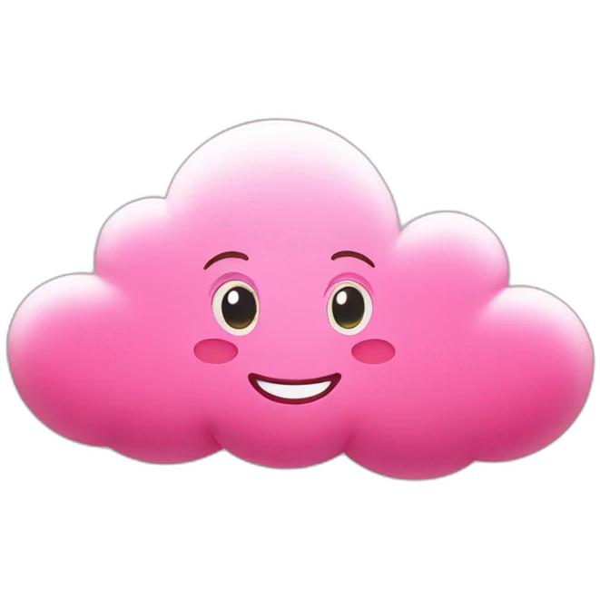 Pink Valentine cloud with hearts and happy face emoji