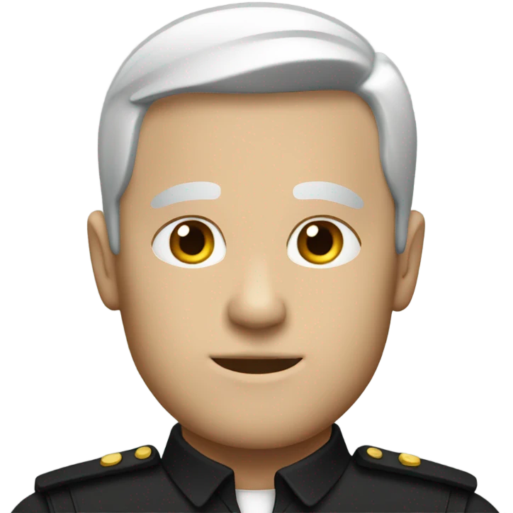 a white man in a black uniform emoji
