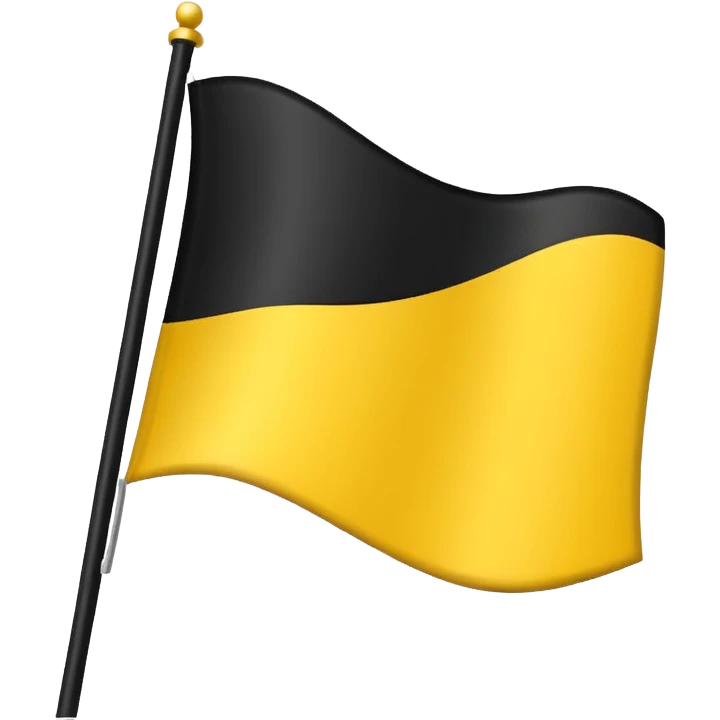 Faz uma bandeira com preto em cima e em baixo coloca amarelo mais sem o cabo de ferro que segura a bandeira, só a bandeira sem o ferro segurando a bandeira emoji