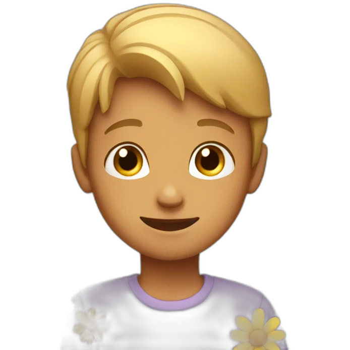 Boy with flowers emoji