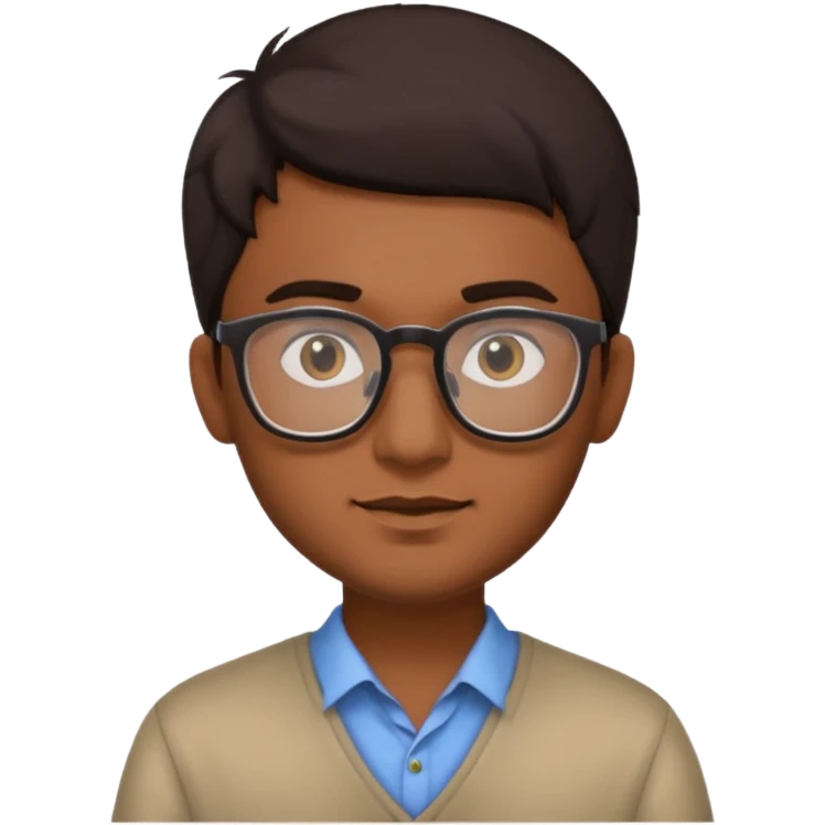 Indian male student, brown skin, dark hair emoji