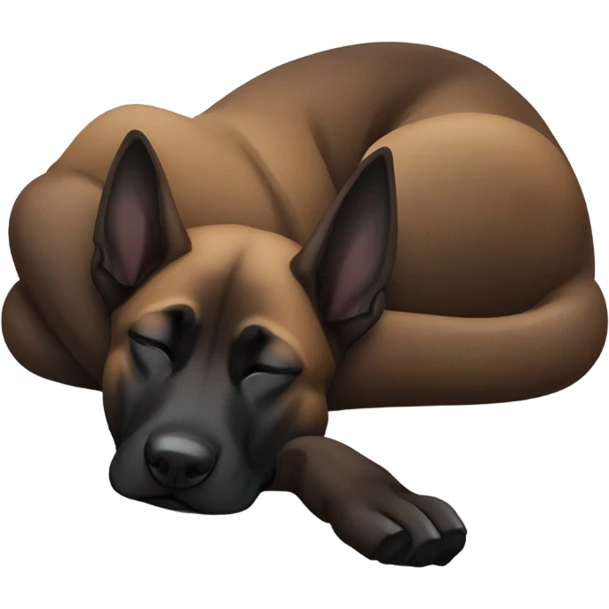 Dark Belgian malinois is sleeping emoji