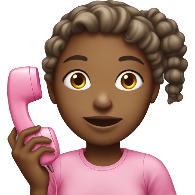 girl with pink phone emoji