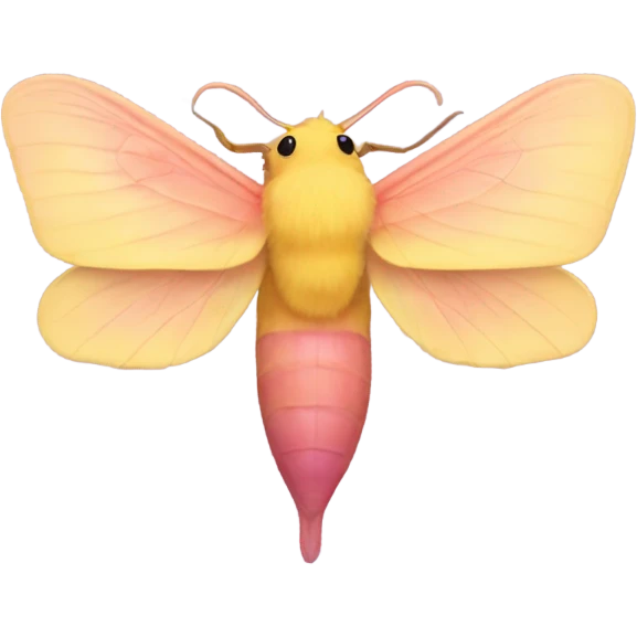 Rosy maple moth side profile with no mouth  emoji