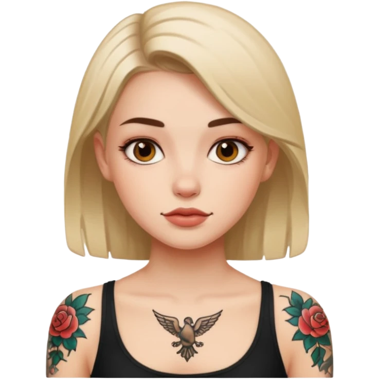 Girl with tattoo emoji