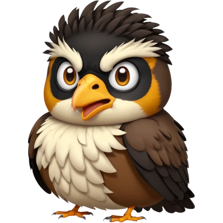 A angry common myna bird cute emoji emoji