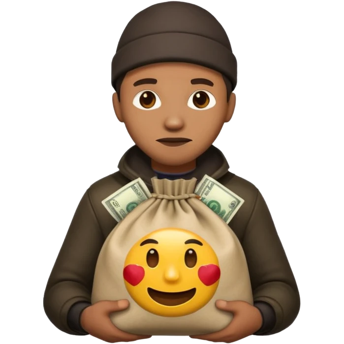 Ladrão com saco de dinheiro emoji eveito Mandelaa emoji