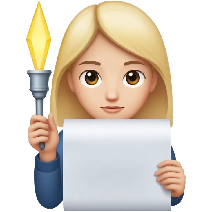 The person holds a glowing piece of paper—their “I hate” and “I love” list—illuminating their way forward. emoji