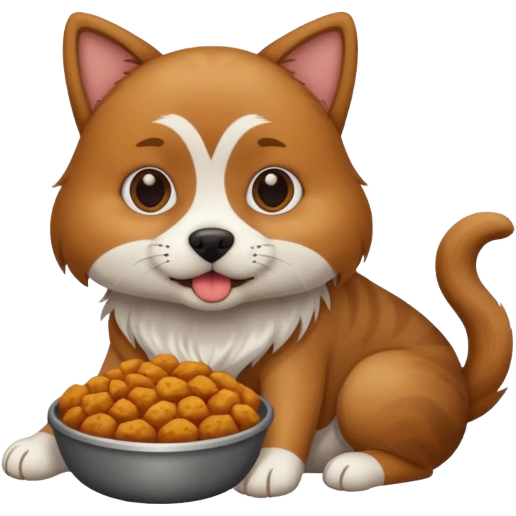 Dog eating a cat emoji