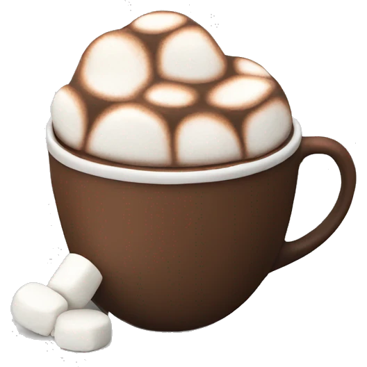 A cup of hot chocolate with marshmallows  emoji