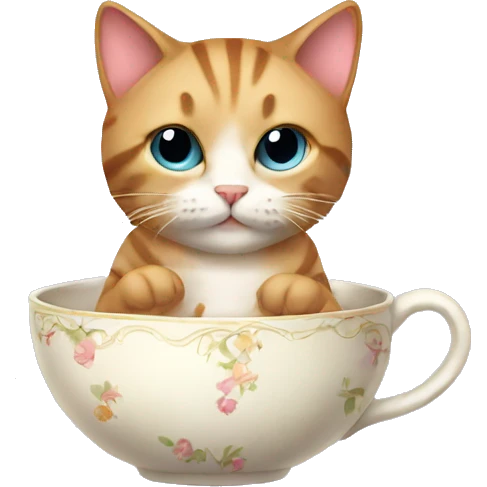 Cat with teacup emoji