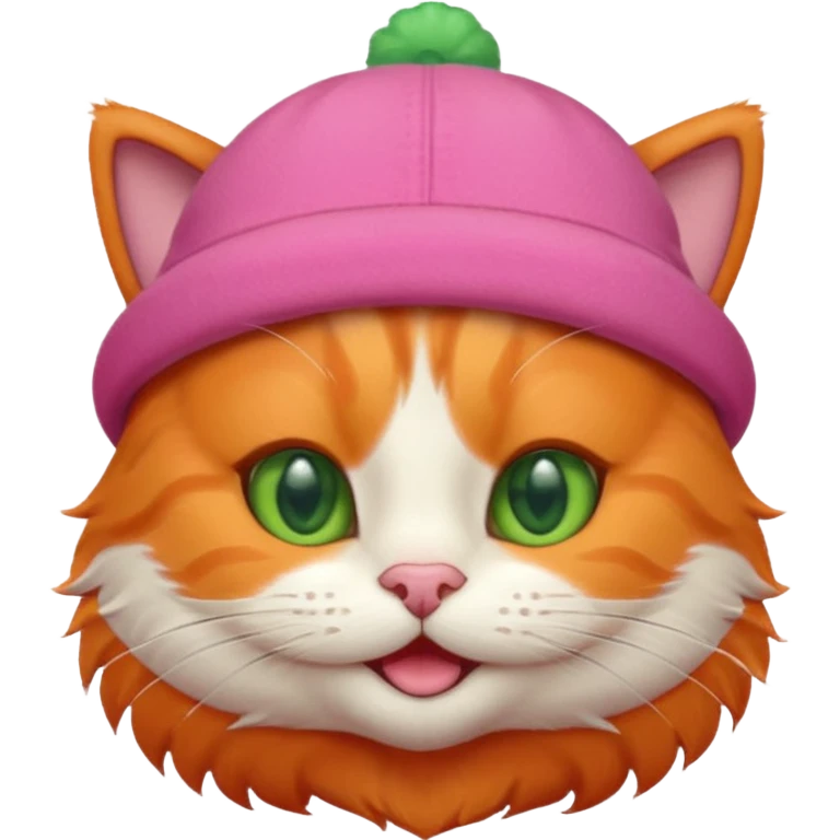 Gato feliz con sombrero rosa emoji