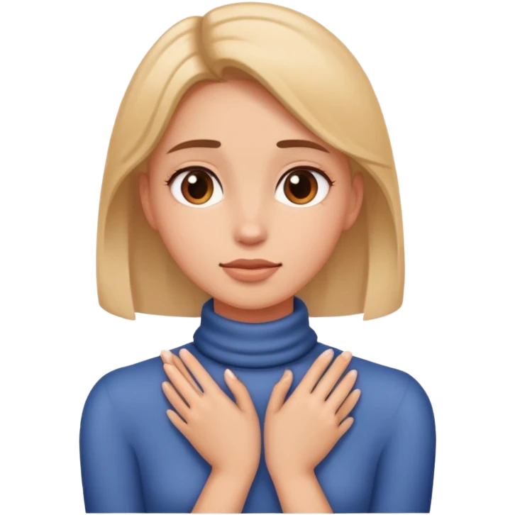 Girl with hands around neck  emoji