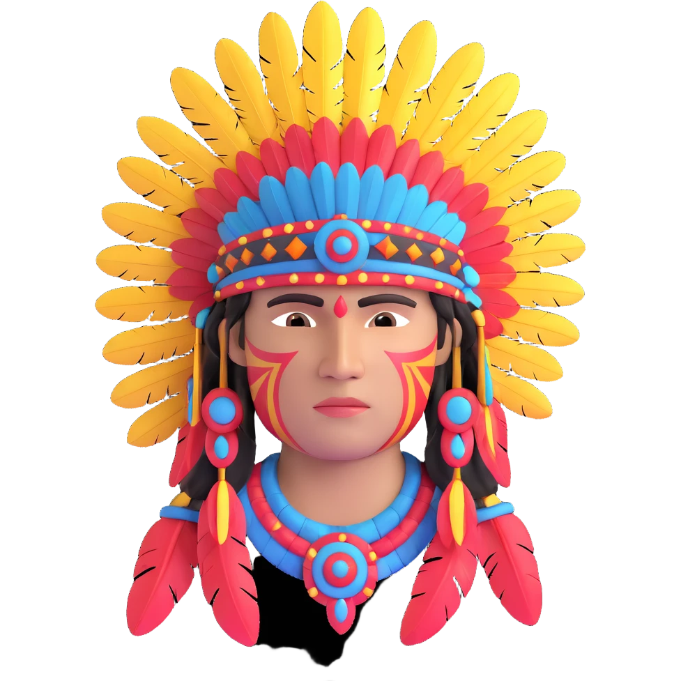 Toltec warrior with feathered headdress emoji