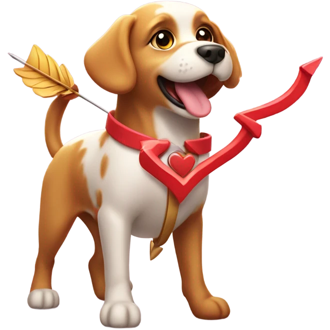 Cupid dog emoji