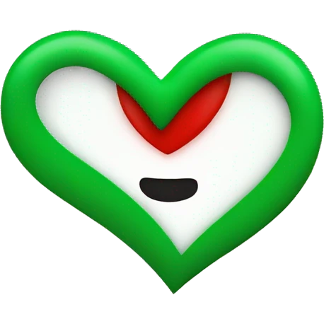 heart emoji half red and half green emoji