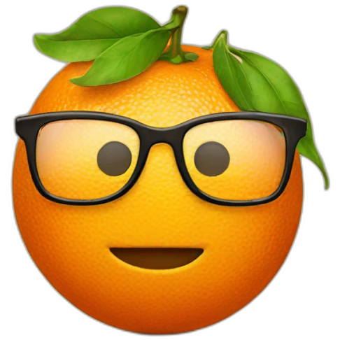 orange smiley with glasses nerd emoji