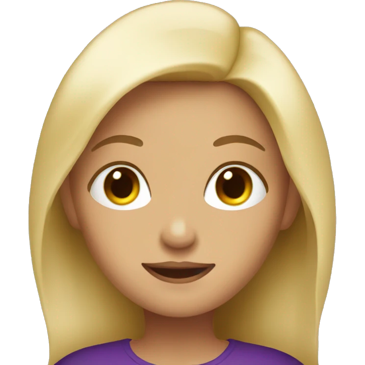 Blonde girl with eggplant emoji
