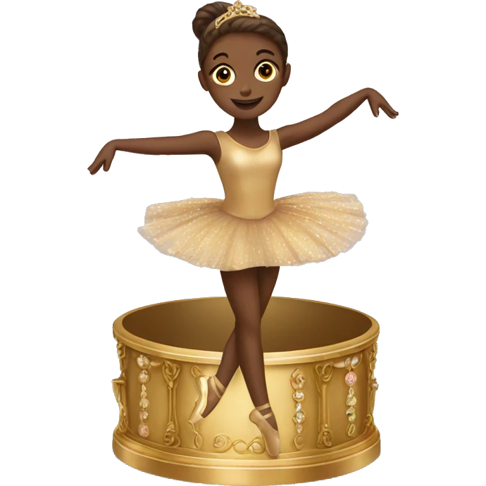  brown ballerina in a gold music box emoji