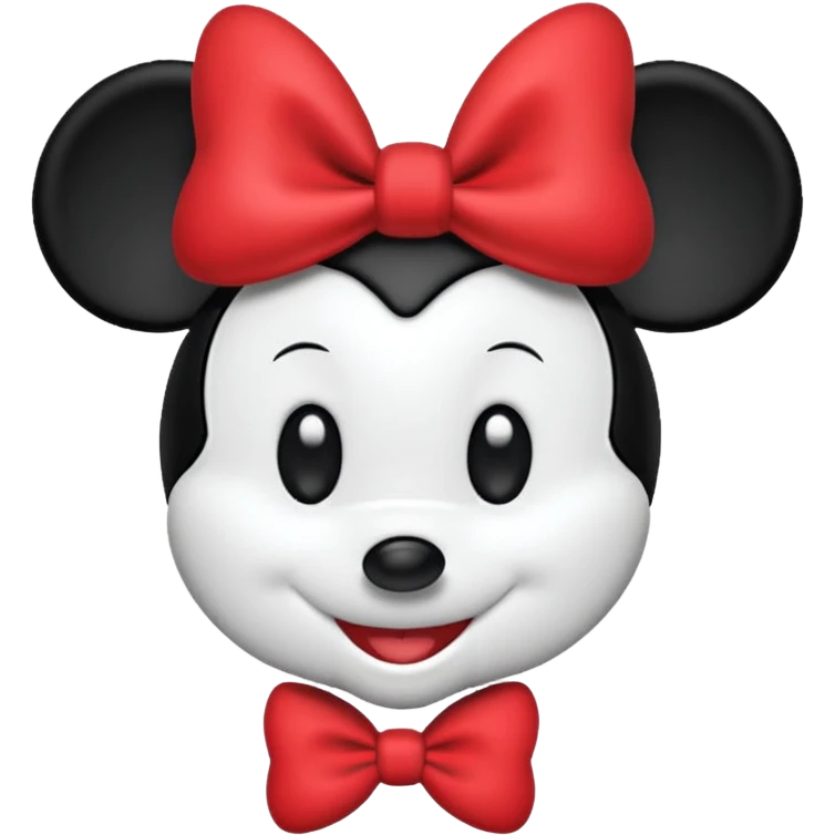 minnie mouse black and white outline emoji