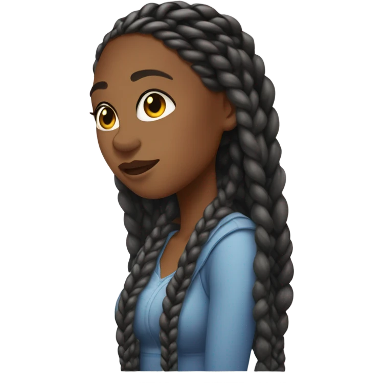 black woman with box braids emoji