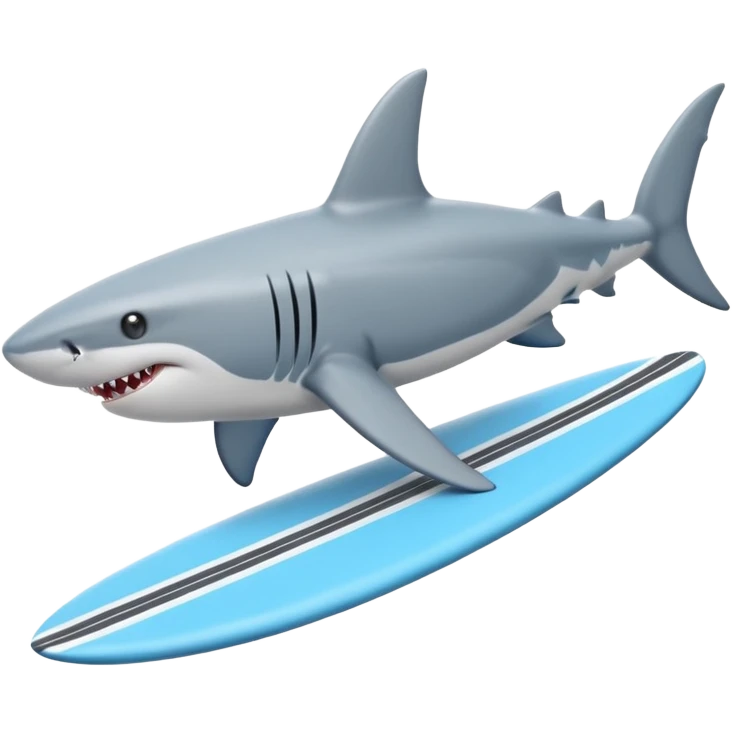 shark on a surfboard  emoji