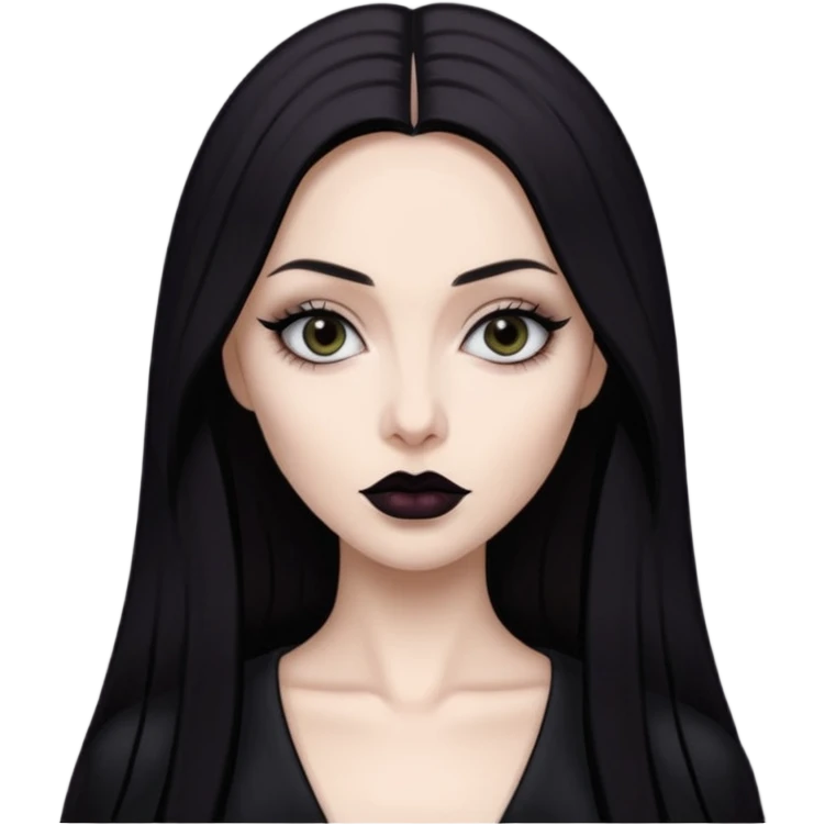 “Emoji girl, femme fatale, tomie vibes, morticia adams vibes, anglina jolie, and megan fox emoji
