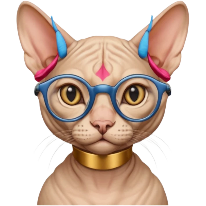 sfenks cat with glasses  emoji