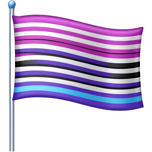 Flag with purple, blue, red and black lines  emoji