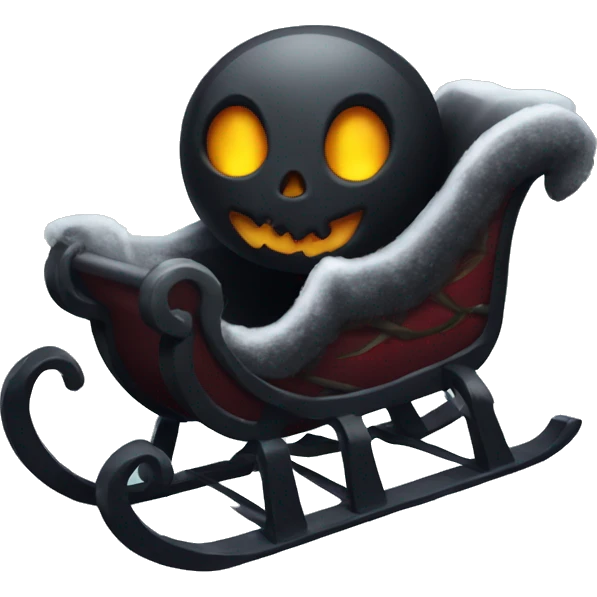 Black spooky christmas sled  emoji