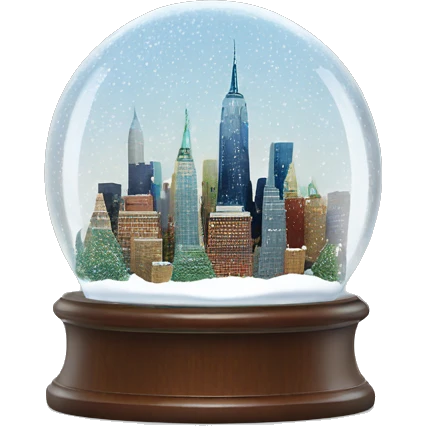 new york city snow globe, 4k, no background emoji