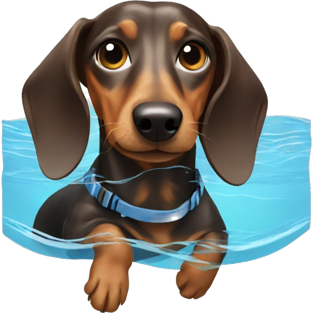 dachshund swimming in the pool  emoji