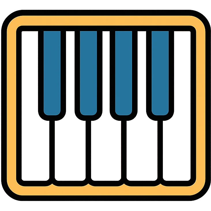 piano keys, classical theme, refined, for music interface, elegant, minimalistic emoji