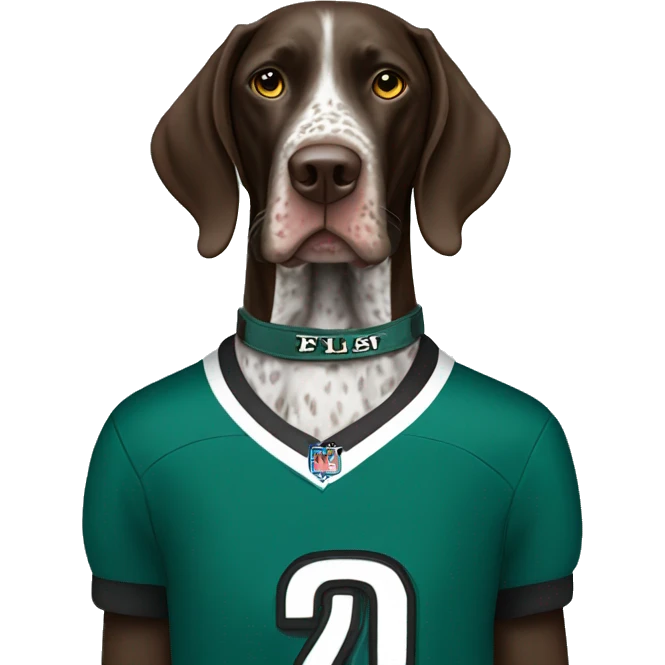German short haired pointer in eagles jersey  emoji