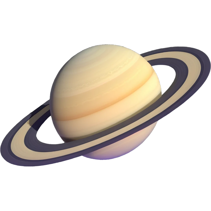 detailed Saturn with ring system emoji