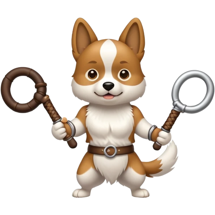 A dog with nunchucks emoji