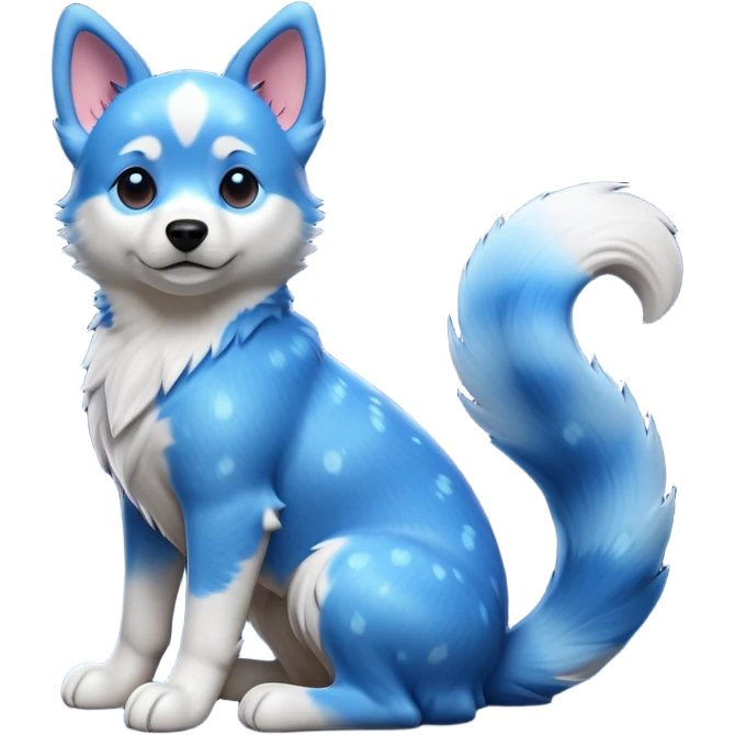 cinematic-[australian catle dog]-realistic-full-body-sitting-emoji,-tail-resting-loosely-beside-its-paws,-head-tilted-dramatically,-sleek-[vibrant-blue-speckle-fur]-fur,-simplified-yet-realistic-focused-features,-highly-detailed,-glowing-with-an-almost-sarcastic-glow emoji