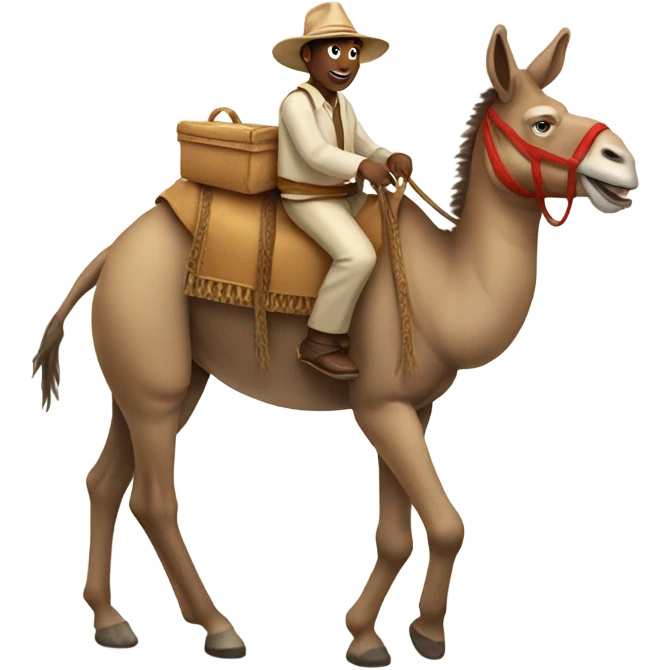 Donkey riding a camel emoji