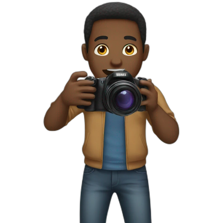 black men taking photo emoji