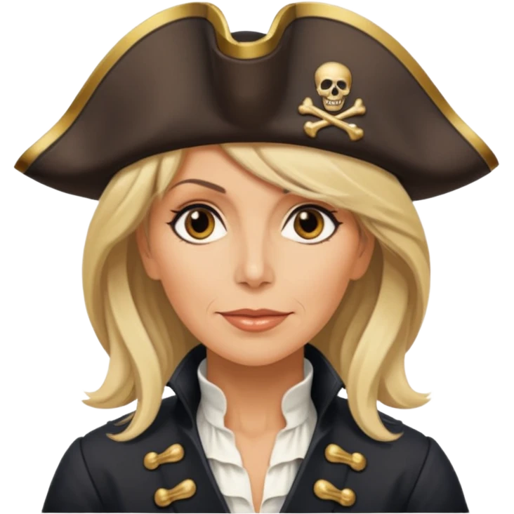 Pirate avec la tete de brigite macron emoji