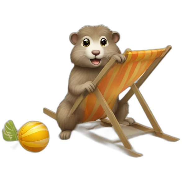 marmote en vacance a la plage emoji