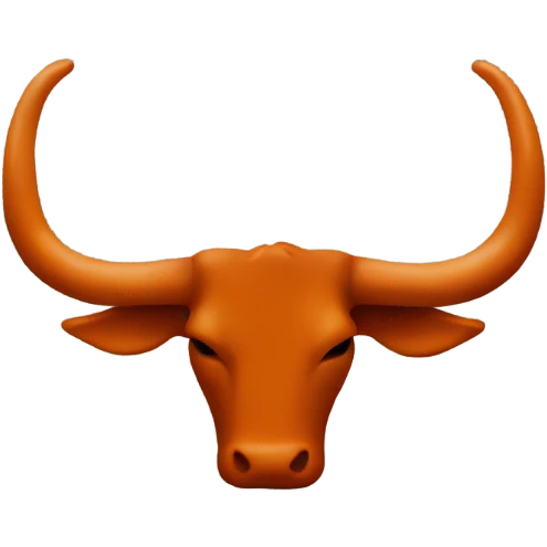 Texas longhorn hand symbol in burnt orange resembling a Texas longhorn  emoji
