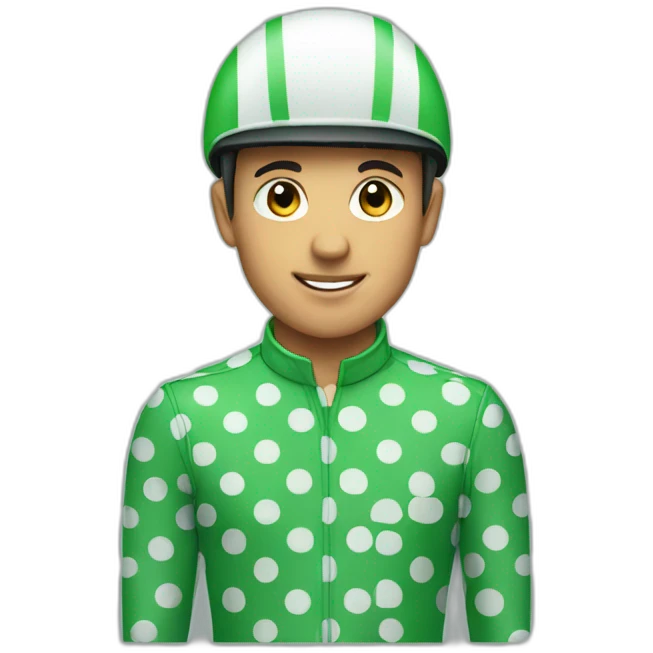 jockey green polka dot emoji