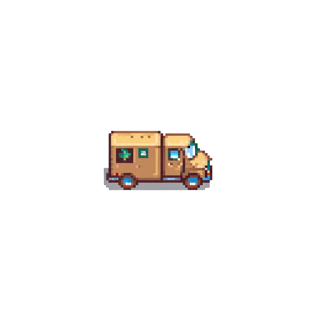 shipping truck with logo emoji