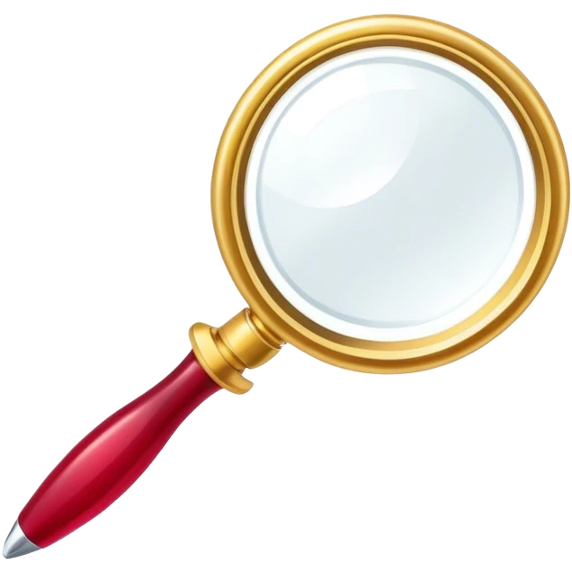 Jewelry art icon. A ring with a golden ruby through magnifying glass and pliers. Minimalistic style, clean lines, transparent background. emoji