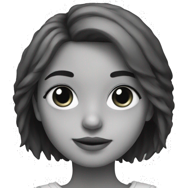 monochrome portrait of a girl emoji