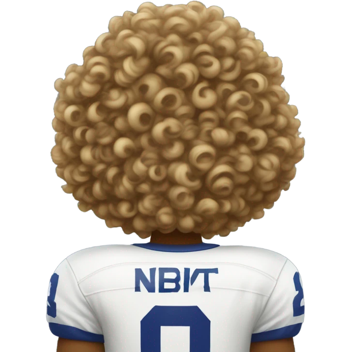 Back of jersey with number 19 an the one who is wearing it has curly hair emoji