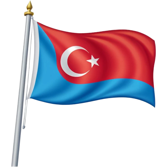 Doğu Türkistan Bayrağı+Türk Bayrağı+Azerbaycan Bayrağı emoji