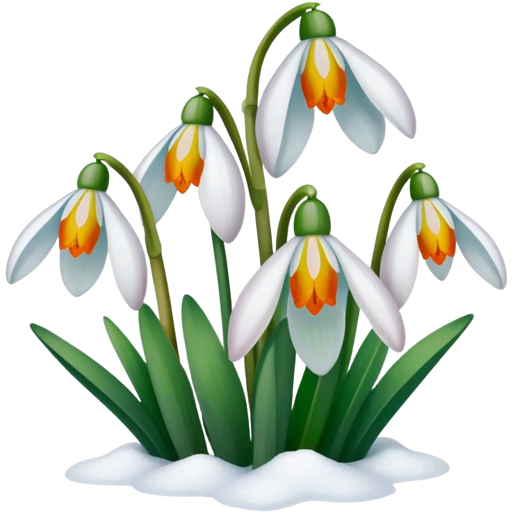 multicolored snowdrops emoji