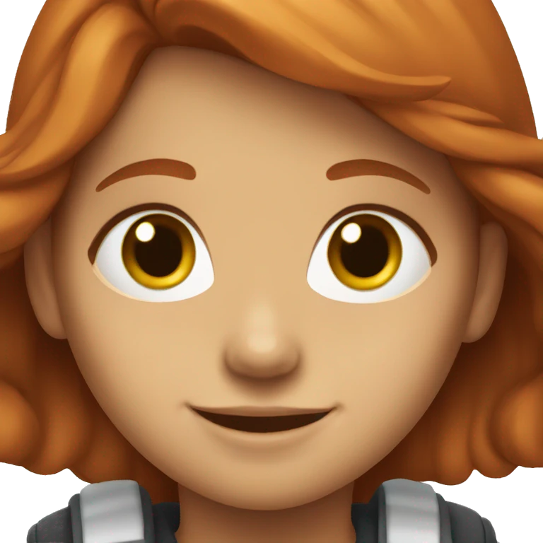 smiling girl with auburn hair emoji